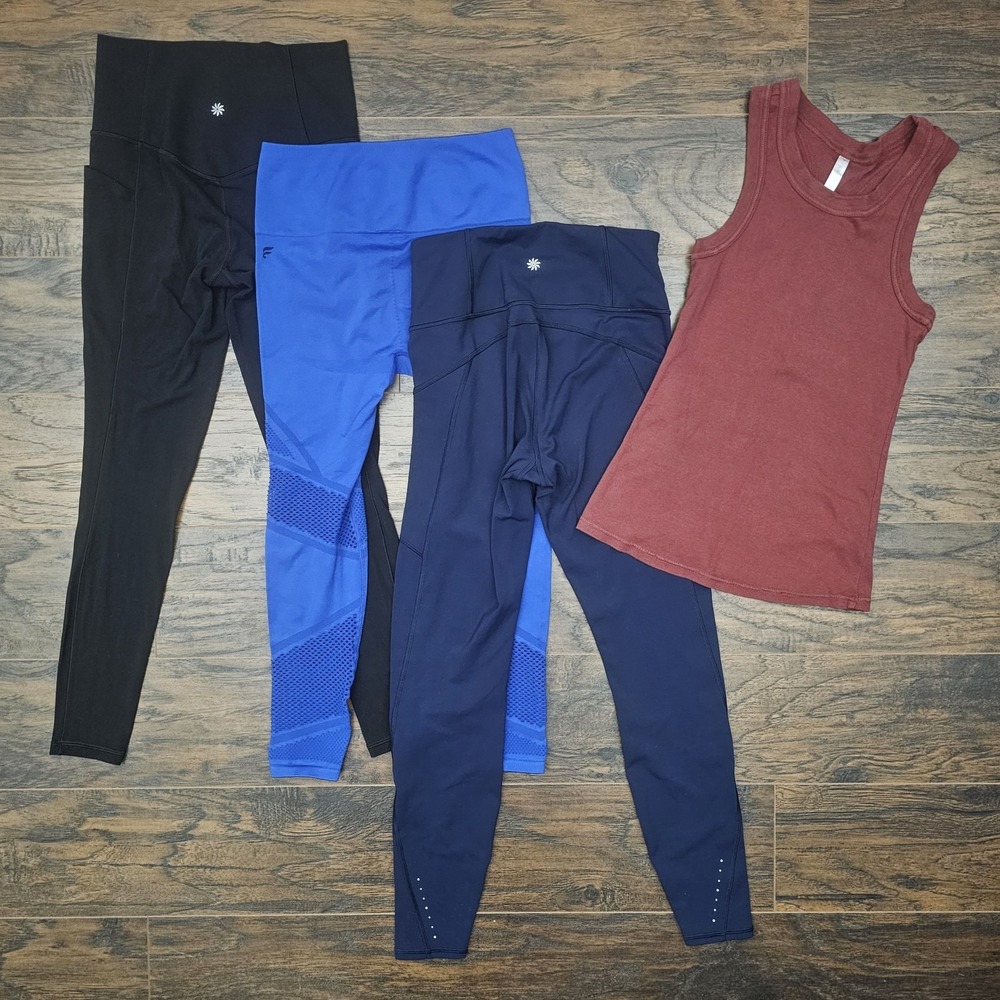 Athleta Fabletics Lot Of‎ 4 Womens XS Leggings And Top Multicolor Stretch